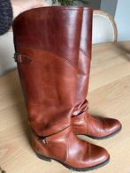 Cognac leren Frye boots met konijnenbont, Hoge laarzen, Bruin, Ophalen of Verzenden, Zo goed als nieuw