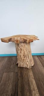 Boomstam Tafeltje, Huis en Inrichting, Tafels | Bijzettafels, Ophalen, Zo goed als nieuw, Rond, Minder dan 55 cm