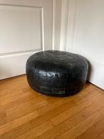 Vintage leren voetenbank/ Poef, Huis en Inrichting, Banken | Voetenbanken en Poefen, Ophalen of Verzenden, Zo goed als nieuw, Rechthoekig