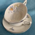 Set van 2 kop en schotel Spenzo porselein ‘50 paarse lelie, Antiek en Kunst, Antiek | Servies los, Ophalen of Verzenden