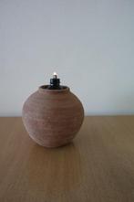 Aardewerk Olielamp, Huis en Inrichting, Overige materialen, Bruin, Ophalen of Verzenden, Zo goed als nieuw