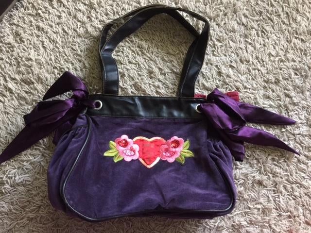 Paarse corduroy velvet tas damestas schoudertas Vive Maria, Ophalen of Verzenden, Nieuw, Paars, Schoudertasje