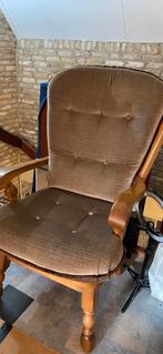 Fauteuil - hout en stof, Ophalen, Gebruikt, Hout