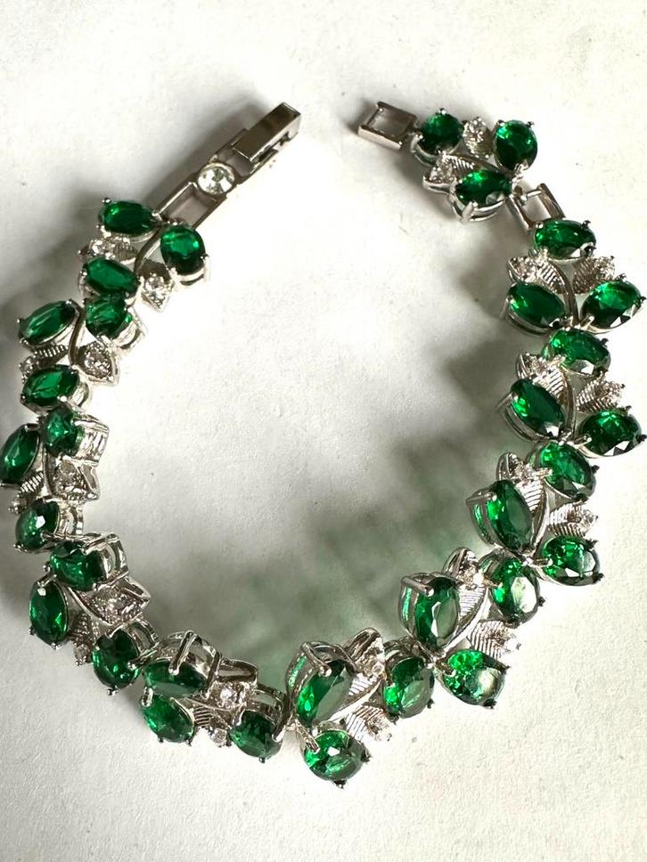 Swarovski kristallen verzilverde armband, Sieraden, Tassen en Uiterlijk, Armbanden, Zo goed als nieuw, Overige materialen, Zilver