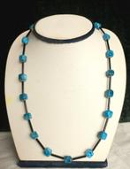 Blauwe agaat ketting., Ophalen of Verzenden, Nieuw, Blauw, Steen of Mineraal