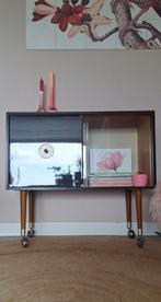Vintage mid century Frans drankenkastje/vitrinekast jaren 60, Huis en Inrichting, Ophalen, Gebruikt, Vintage mid century, 50 tot 100 cm