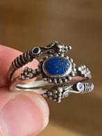 Zilveren vintagering met lapis lazuli ringmaat 20.5, Ophalen of Verzenden, Zo goed als nieuw, 20 of groter, Zilver