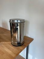 Metalen prullenbak met pedaal, Ophalen, Gebruikt, Met pedaal, Minder dan 10 liter