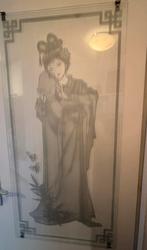 Mooie glazen afbeelding op raam, Ophalen, Gebruikt, 80 tot 120 cm, 80 tot 120 cm