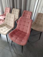 8 mooie velvet stoelen roze en champagne, Huis en Inrichting, Stoelen, Ophalen, Overige kleuren, Velvet, Zo goed als nieuw