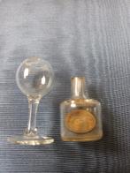 Miniatuur Glaasje en Flesje met Dubbeltje, Verzamelen, Overige Verzamelen, Gebruikt, Ophalen of Verzenden