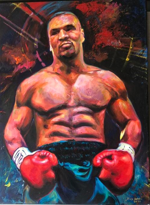 Alex L- Mike Tyson- Handgeschilderd (100%)- Origineel, Antiek en Kunst, Kunst | Schilderijen | Modern, Ophalen of Verzenden