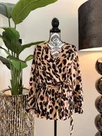 Cheetah print Blouse, Ophalen of Verzenden, Zo goed als nieuw, Maat 42/44 (L), Zwart