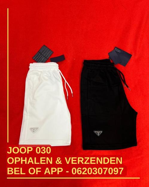 Prada "logo shorts" jogging kortebroek zwart en wit S M L XL, Kleding | Heren, Broeken en Pantalons, Nieuw, Overige maten, Wit