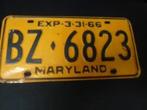 Kentekenplaat licenseplate Maryland 1966 USA, Verzenden, Gebruikt, Auto's