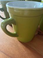 6 groene mokken, als nieuw,, Ophalen, Zo goed als nieuw, Overige stijlen, Kop(pen) en/of Schotel(s)