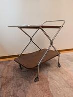 Vintage teak scandinavisch design serveerwagen / barcart, Ophalen, Scandinavisch design, Gebruikt, 50 tot 100 cm