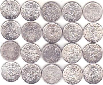 NEDERLANDS - INDIE 1 /10 GULDEN 20 STUKS DIVERSE JAREN beschikbaar voor biedingen