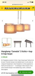 Mooie drie luik eettafel lamp met dubbele kappen, Gebruikt, Ophalen of Verzenden, 75 cm of meer