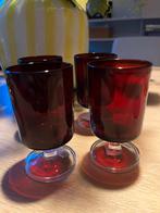 Glas vintage luminarc rood, Antiek en Kunst, Antiek | Glas en Kristal, Ophalen of Verzenden