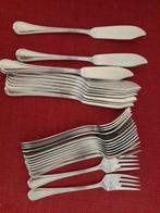 Visbestek 14 vorken en 11 messen hotel rvs, Ophalen of Verzenden, Zo goed als nieuw, Rvs of Chroom, Vaatwasserbestendig