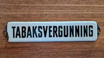 Oud Tabaksvergunning Reclamebord van Emaille beschikbaar voor biedingen