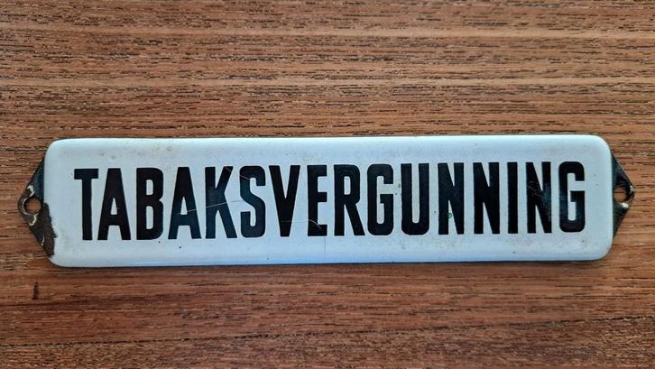 Oud Tabaksvergunning Reclamebord van Emaille, Antiek en Kunst, Antiek | Emaille, Ophalen of Verzenden