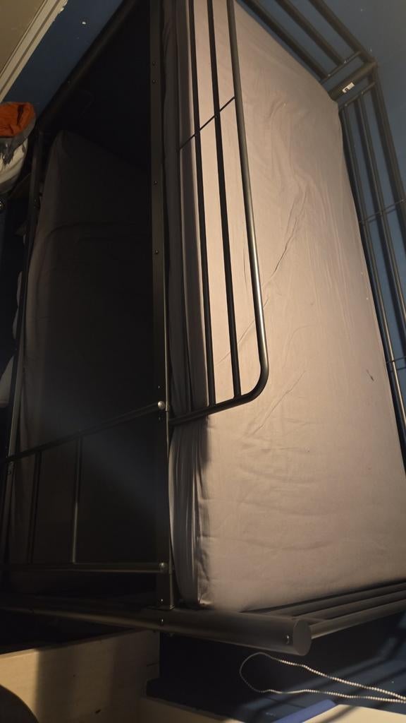 Grijs stapelbed, Ophalen, 100 cm, Eenpersoons, 210 cm