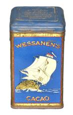 blik 500 gram Wessanen cacao Wormerveer zeilschip, Verzamelen, Blikken, Verzenden, Gebruikt, Overige, Overige merken