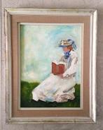 Lezend meisje in het gras, naar Franse impressionist ?, Antiek en Kunst, Ophalen of Verzenden