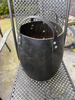 Stijlvolle zwarte bloempot met handvatten, Tuin en Terras, Bloempotten, Ophalen, Kunststof, Gebruikt, Rond