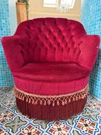 Boudoir stoeltje wijnrood antiek, Ophalen, Romantisch Gezellig Eyecatcher Bijzonder mooi, Gebruikt, Minder dan 75 cm