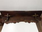 Oude klassieke Wand kapstok . Hout met metalen haken, Huis en Inrichting, Woonaccessoires | Kapstokken, Gebruikt, ., ., Minder dan 100 cm