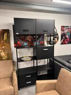 Woood vakkenkast zwart 125x45x220cm nu 350,-, Huis en Inrichting, Kasten | Buffetkasten, Ophalen, Industrieweg 25, Rj, 50 tot 100 cm