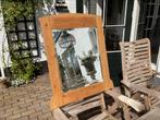 Opzetspiegel met facetgeslepen glas h80 b63, Antiek en Kunst, Antiek | Spiegels, Minder dan 100 cm, Ophalen