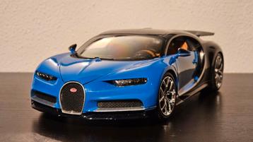 Bugatti Chiron 1:18 Blauw - Bburago | Gratis EB110!