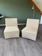 Fauteuils stoelen 2stuks strak model beige, Ophalen, Modern minimalistisch, Gebruikt, Minder dan 75 cm
