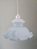 Babyblauw / blauw hanglamp glas, vintage kap, Ophalen of Verzenden, Gebruikt, Glas, Minder dan 50 cm