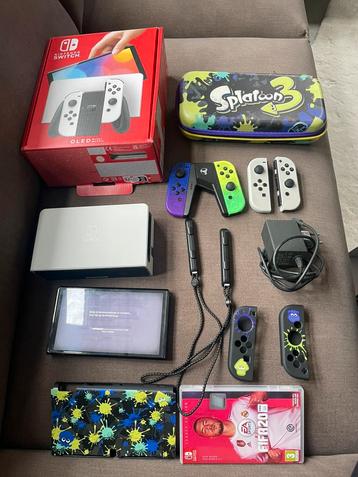 Nintendo Switch OLED compleet met 4 joycons, game, Splatoon beschikbaar voor biedingen
