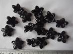 15 bloem kralen zwart, Ophalen of Verzenden, Nieuw, Kraal