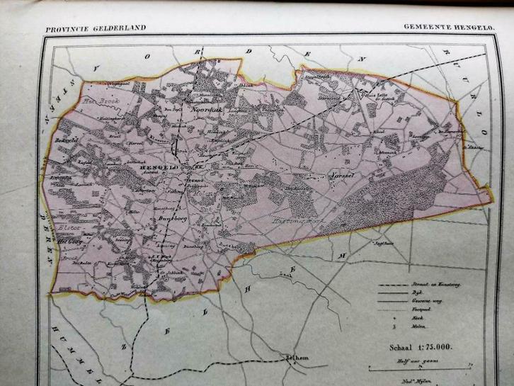 099 / Hengelo/ Vassel/ Noordink/ Dunsborg Litho Kuyper GLD, Antiek en Kunst, Kunst | Litho's en Zeefdrukken, Ophalen of Verzenden