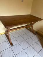 Retro houten eettafel / bureau met kruispoot, Ophalen, Gebruikt, Rechthoekig, 50 tot 100 cm