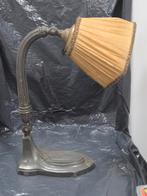 Antieke Bureaulamp met Stoffen Kap, Antiek en Kunst, Ophalen of Verzenden