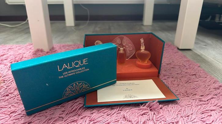 Lalique set 3 kleine parfums 1996-1998, Verzamelen, Parfumverzamelingen, Zo goed als nieuw, Miniatuur, Gevuld, Ophalen of Verzenden