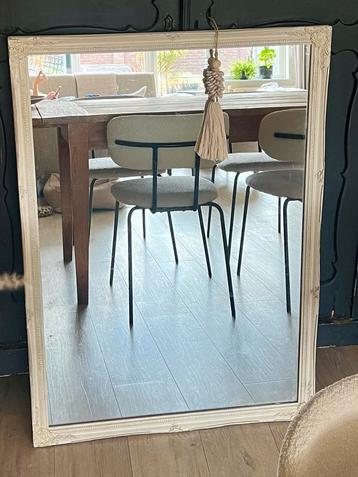 Brocante stijl grote spiegel wit/ oud goud partina beschikbaar voor biedingen