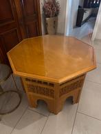 Houten tafel met 3 bijzet tafels - Marokkaanse stijl, Ophalen, Gebruikt, 75 cm of meer, Overige vormen