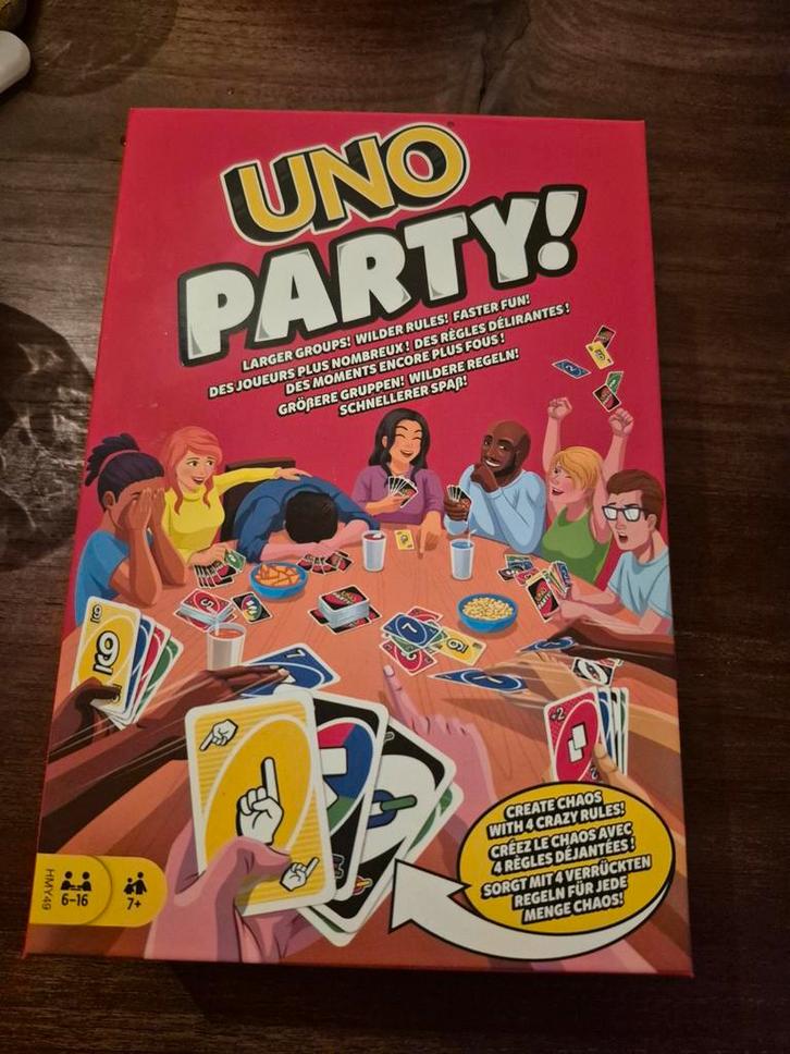 UNO Party! Kaartspel, Hobby en Vrije tijd, Gezelschapsspellen | Bordspellen, Zo goed als nieuw, Vijf spelers of meer, Ophalen