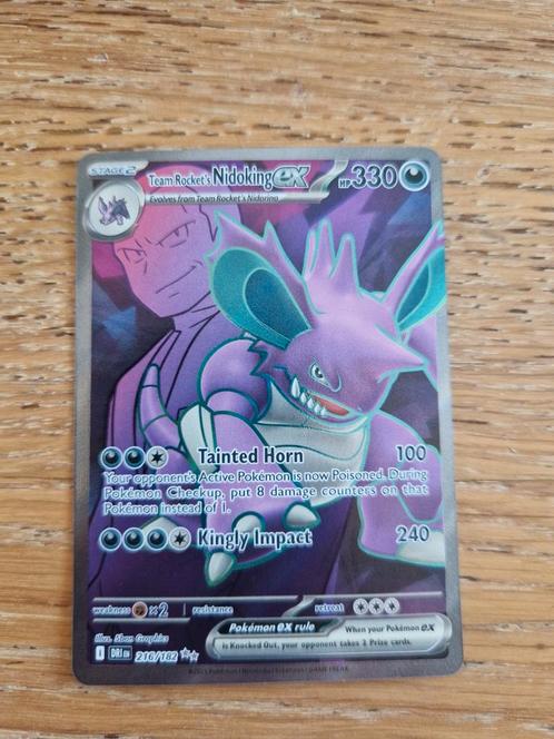 Team Rocket's NidoKing EX 216/182 DRI - NM staat, Hobby en Vrije tijd, Verzamelkaartspellen | Pokémon, Nieuw, Losse kaart, Ophalen of Verzenden