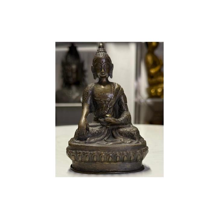 Kleine Bronzen Shakyamuni Boeddha – Nepal, Huis en Inrichting, Woonaccessoires | Boeddhabeelden, Gebruikt, Ophalen of Verzenden