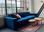 Prachtige velvet blauwe 3-zits bank als nieuw Zitmaxx Avril, Ophalen, Zo goed als nieuw